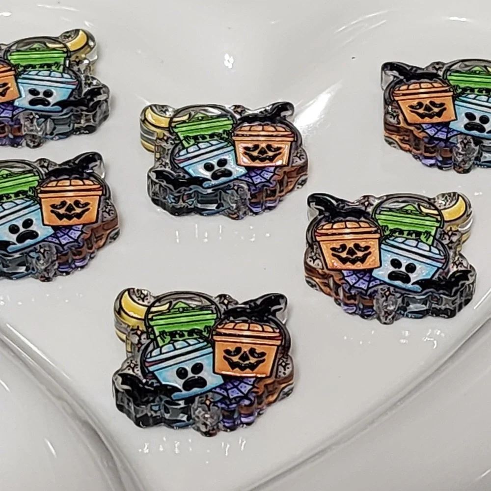 Halloween Buckets Beads 2 Pcs Pumpkin Focal Bead Beaded Pen Jewelry Halloween